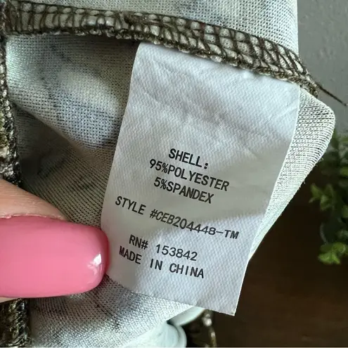 MELLODAY Leopard Green Black Cream Jogger Pants Elastic Waist XL