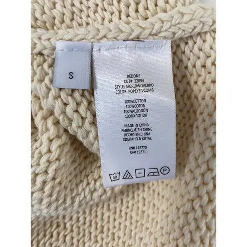 RE/DONE $450 NWT x POPEYE 50s IVORY CLASSIC CREWNECK SWEATER SZ SMALL