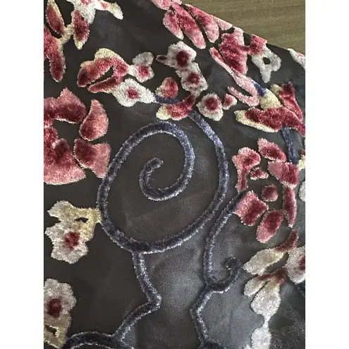 Womens Mesh Velvet Burnout Whimsigoth Mini Dress Size Medium Romantic Vamp Purple