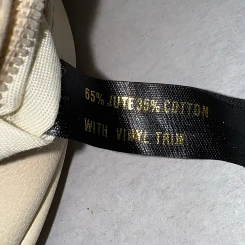 Etienne Aigner Shoulder Bag Cream Tan Jute Vinyl Crossbody Bag Vintage