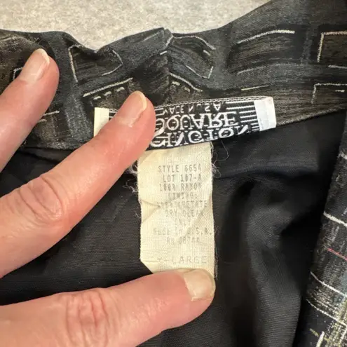 Vintage 80s Kensington Square Blazer Womens XL Black Grunge Dark Romantic