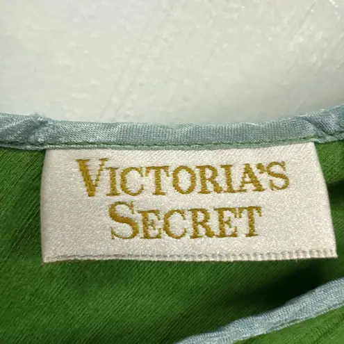 Victoria's Secret  Women's Lime Green Embroidered VS Sleep Tank Top Large