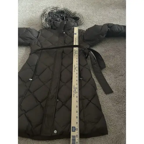 Eddie Bauer  Brown Quilted Parka Hooded Puffer Goose Down Jacket Size XS Warm - Image 8