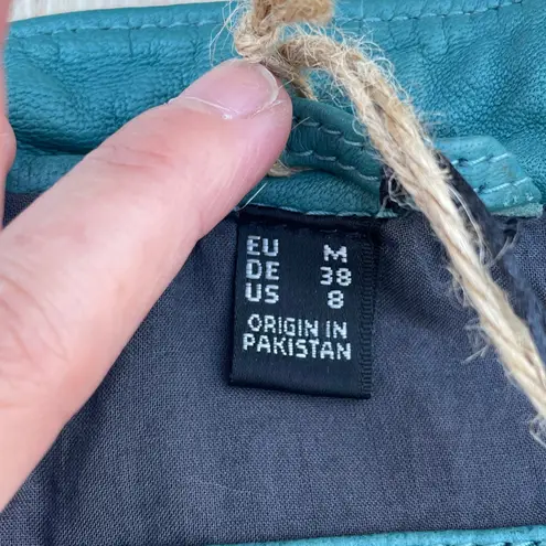 Mauritius Pattie RF lambskin leather racing style jacket size US 8 M medium