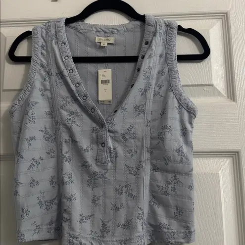 Pilcro and the Letterpress NWT Anthropologie Pilcro V-Neck Pointelle Tank Top size small blue