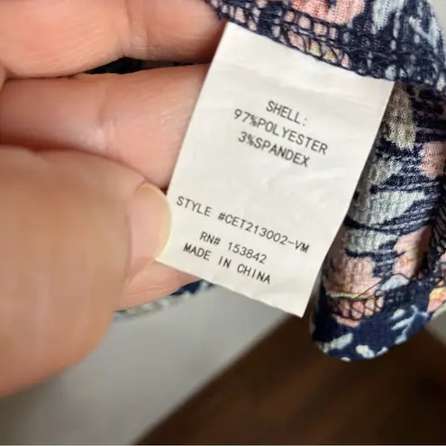 MELLODAY floral 3/4 sleeve pinafore blouse women’s size medium