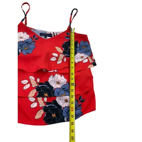 Rachel Roy Red Floral Adjustable Strap Top Size M 39-16
