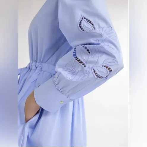 Chic Light Blue Long Sleeve Dress Size L