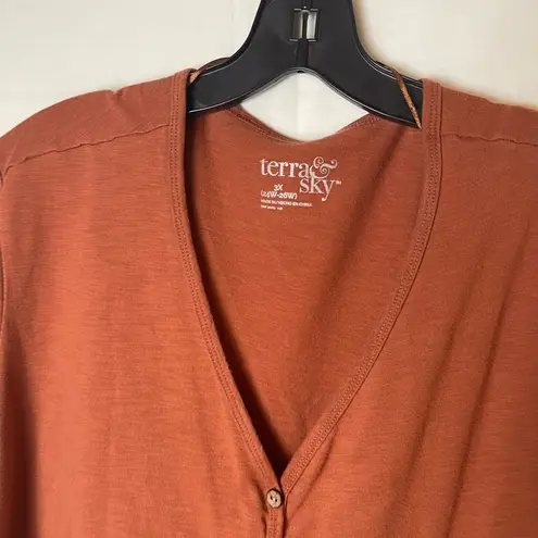 Terra & Sky  Burnt Orange Blouse size 3X