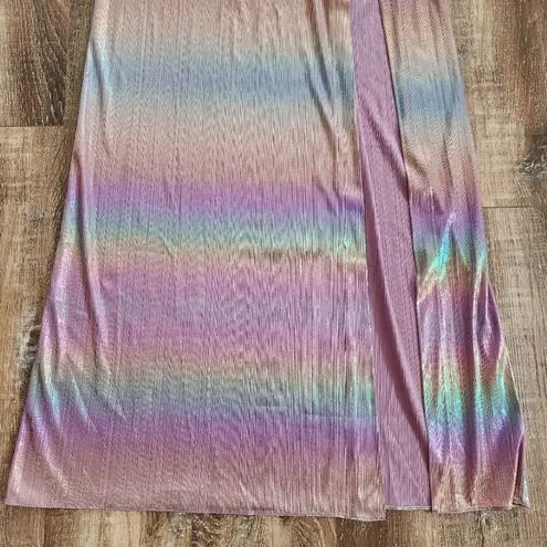 Retrofete Soleil Dress in Lilac Aurora Size XS Strapless NWT Cutout Maxi Rainbow Purple