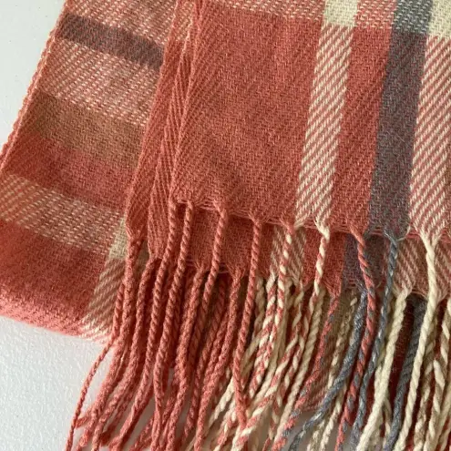 NWOT | Women’s fall colored plaid patterned tassel scarf Orange