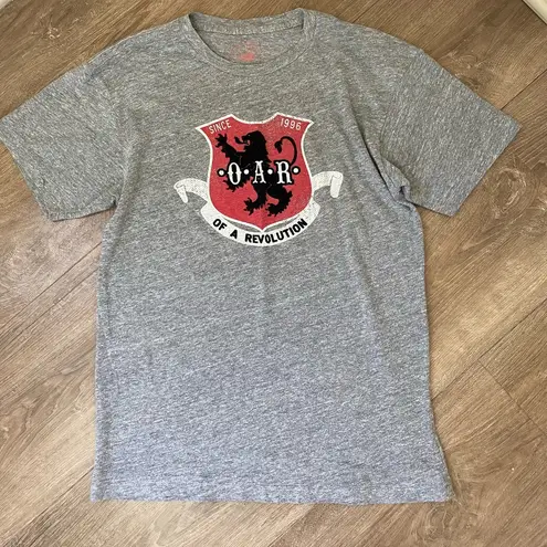 OAR Short Sleeve Band T Shirt Grey Of A Revolution Shield Velvet Size L Gray Size L