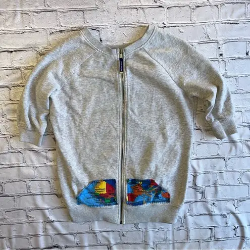 Superdry Full Zip Sweatshirt Medium Gray World Map Womens Unisex Globe Travel