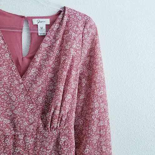 Anthropologie Japna Ditsy Floral Long Sleeve Ruffle Mini Dress