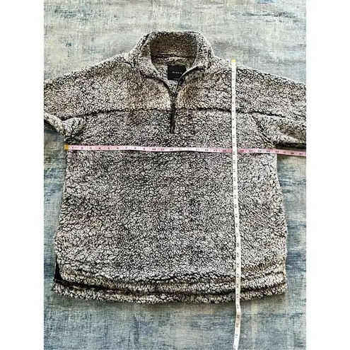 Elodie Gray Faux Fur Sherpa Fluffy 1/4 Zip Pullover High Neck Sweater Women's XL