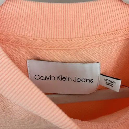 Calvin Klein Jeans NWT Peach Shirttail Twofer Sweatshirt  Size XS