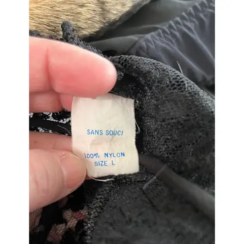 Sans Souci Vintage San Souci black lace lingerie top size L