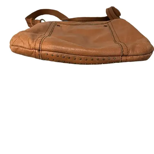 The Sak Soft Tan Leather Studded Crossbody Bag Purse