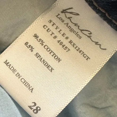 Kancan Skinny Leg Jeans Dark Wash Denim Classic Comfy Stretch Size 28 Women's Blue