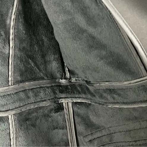 via spiga Classic Black Cinch Waist Faux Fur Lining Full Zip Hooded Coat Large