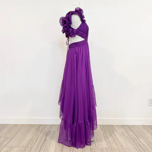 Mac Duggal 68641 Ruffle Tiered Cut Out Chiffon High Low Formal Pageant Gown 2