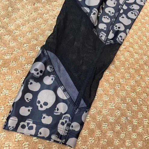 Chill by Will With Scull leggings l All Over Crop Pants l Size:3 l Navy,Grey Blue Size M