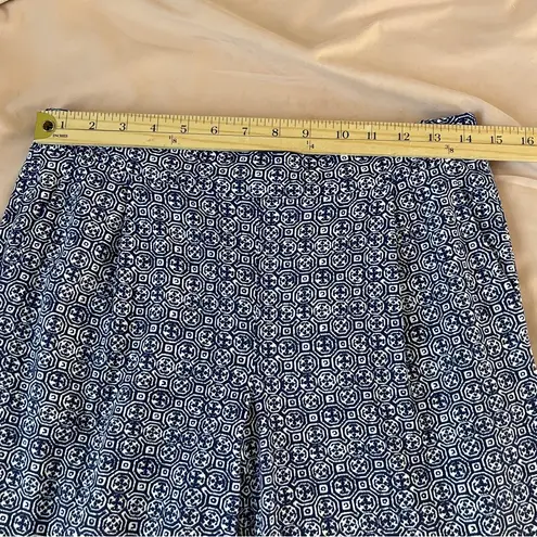 J. McLaughlin Navy Geometric Print Catalina Cloth Pleated Front Pull On Pants