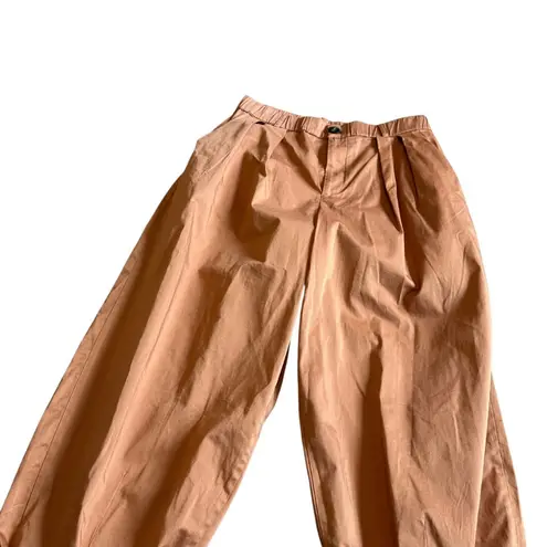 Maeve Anthropologie Rust Orange Curve Poplin Barrel Pants Cropped Size Small NWT