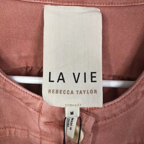 Rebecca Taylor NEW la vie Size M Garment Dyed Twill Jacket Cenelle Pink $295