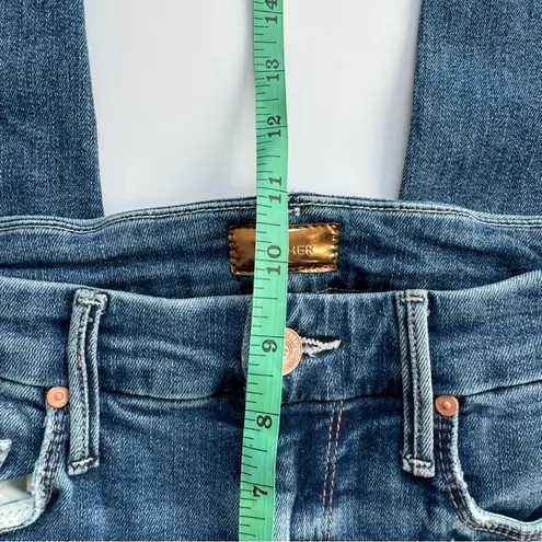 MOTHER High Waisted Looker Ankle Fray Jeans Walking on Coals Size 24 Blue