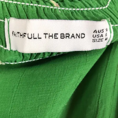 Faithfull the Brand Women’s Ellsa Green Floral Print Shoulder Tie Jumpsuit