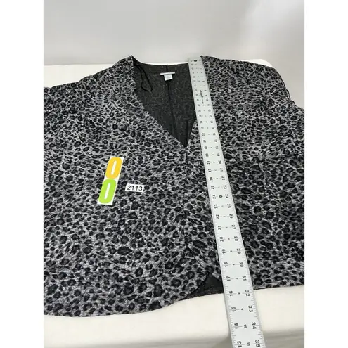 Womans Maggie Barnes For Catherines Leopard Print Long Sleeve Cardigan 3x Plus