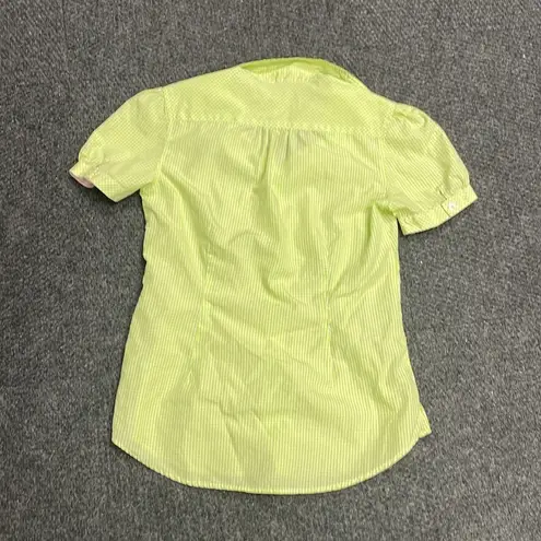 Lilly Pulitzer  Green Gingham Checked Short Sleeve Feminine Blouse Top Size 2 - Image 4