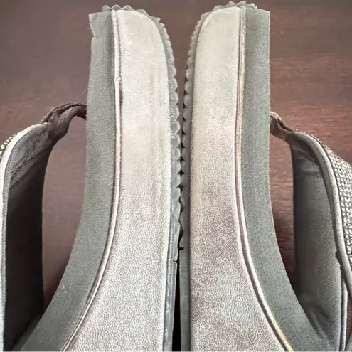 Volatile Glimpse Women's EVA Wedge Platform Thong Sandals Rhinestones Size 10 Gray