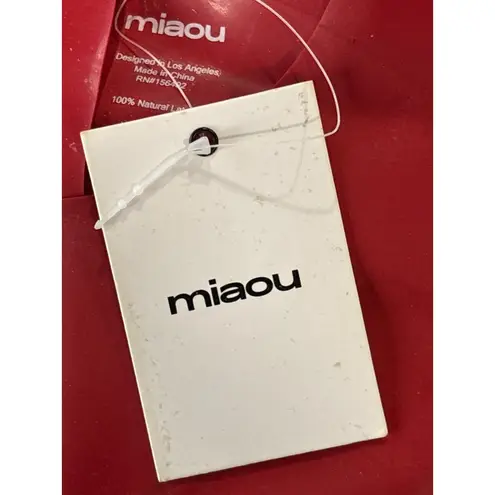 Miaou Jinx Top in Strawberry Large New Womens Faux Leather Vegan Cropped Tank Red