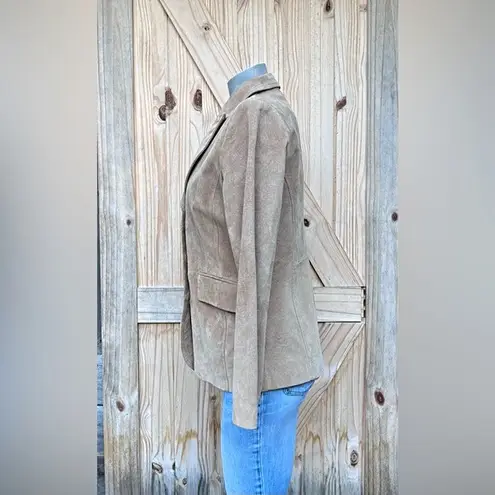 Vintage St Johns Bay Tan Washable Suede Boho Blazer Jacket~S~