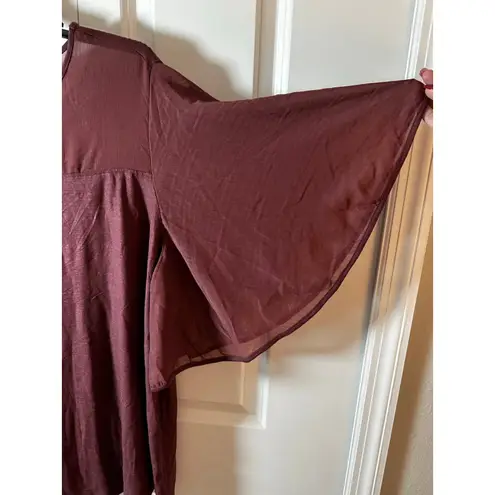 cha cha vente Burgundy Blouse Plus 3X
