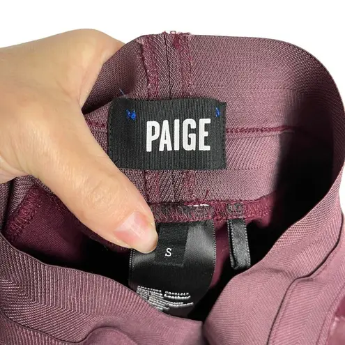 Paige  Paloma Genuine Leather Panel Paloma Leggings Pants Burgundy Small