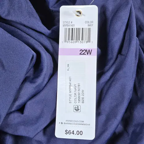 Anne cole Soft Band Skirted Swim Bottom in Navy 22W NWT