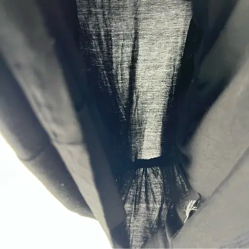 LOGO By Lori Goldstein LOGO Lori Goldstein Soft Black Long Sleeve Dropped Waist Tunic Top