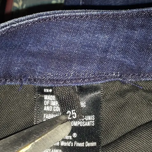 3x1 NYC Distressed Skinny Jeans Ripped Dark Blue