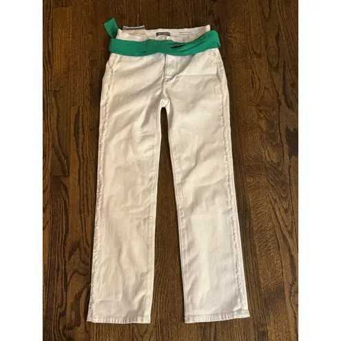 DL1961 Performance Mara Straight Mid Rise Instasculpt Size 24 In White Frayed