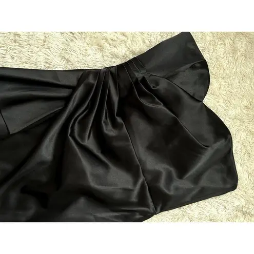 White House | Black Market  Sz 6 Black Satin Mini Strapless Dress Cocktail Formal