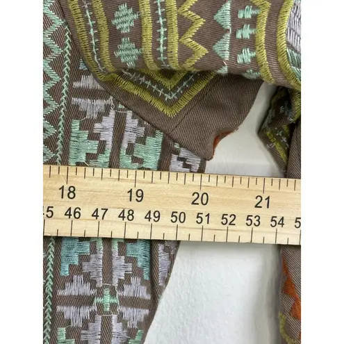 Coldwater Creek  Embroidered 100% Cotton Blazer Jacket Boho Size‎ 8