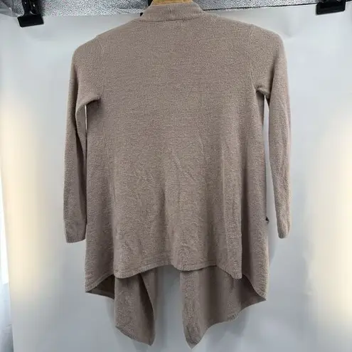 T&S Womens Cozy Boucle Open Front Cardigan with Pockets Taupe Large Tan