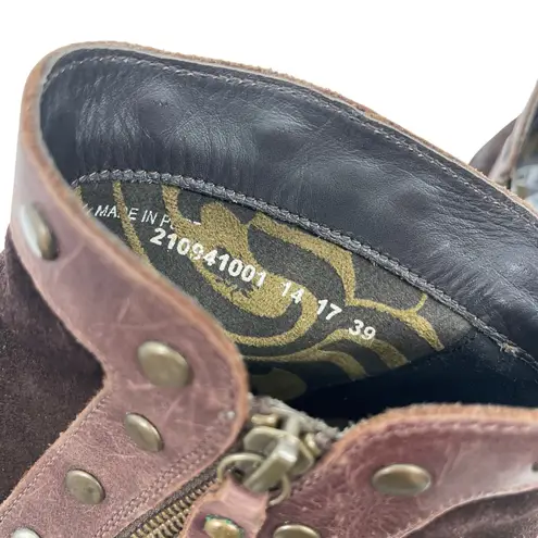 Fly London Duke Ankle Boot Suede Brown Women's Size 39 US 8-8.5 Art to Wear