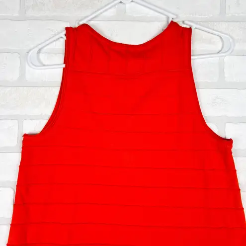 Anthropologie Tank Top XS Warm Orange Sleeveless Chevron Casual Cute Red