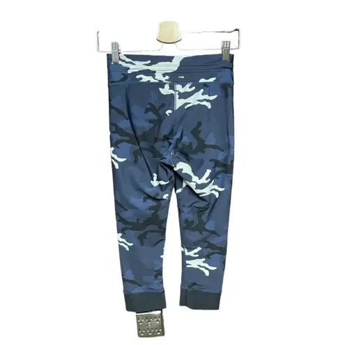 The Upside Camo Print Drawstring Cropped Leggings Blue Black Size US 6
