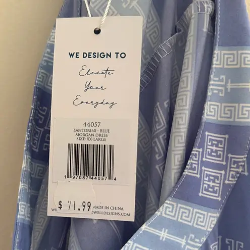 Michelle McDowell Morgan Dress Santorini Blue Size XXL NWT Tiered Babydoll