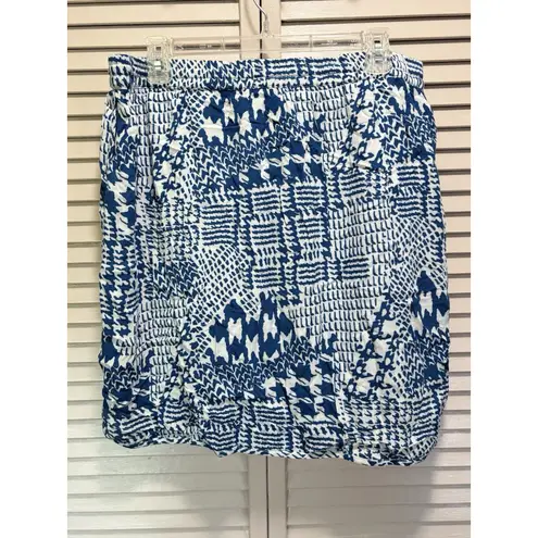 MB Design Mini Skirt Lined Size L Marathon Elastic/Tie Blue/White Aztec NWT Blue Size L